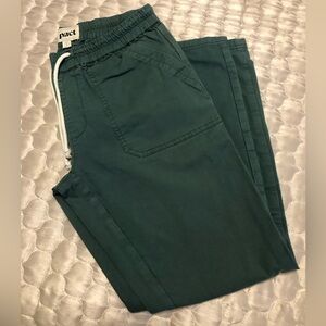 PACT Organic Cotton Drawstring Pants Small | Teal Green Lounge Joggers